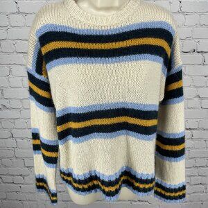 Urban Outfitters Beige Striped Boyfriend Oversized Pullover Sweater Size XS